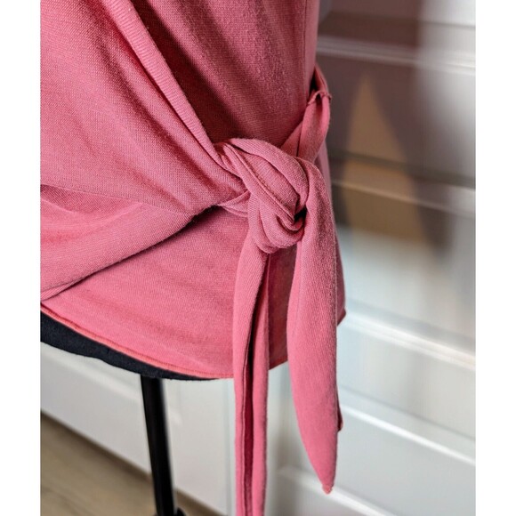 J. Jill True Wrap Top Size M Pink Long Sleeve Soft Coquette Preppy - Picture 4 of 9